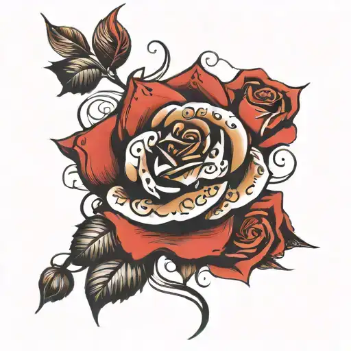 Text And Red Rose