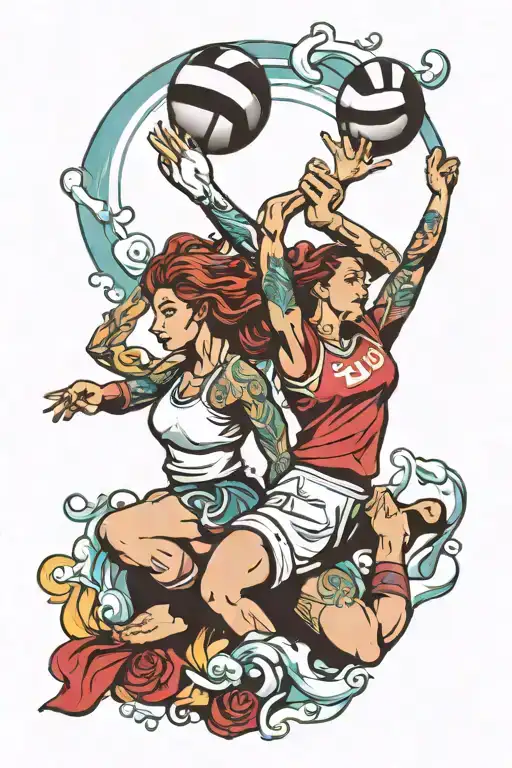 Aquarius And Volleyball