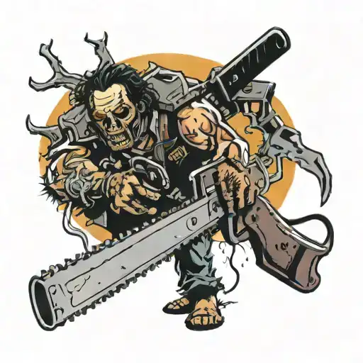 Texas Chainsaw Massacre Holding Chainsaw