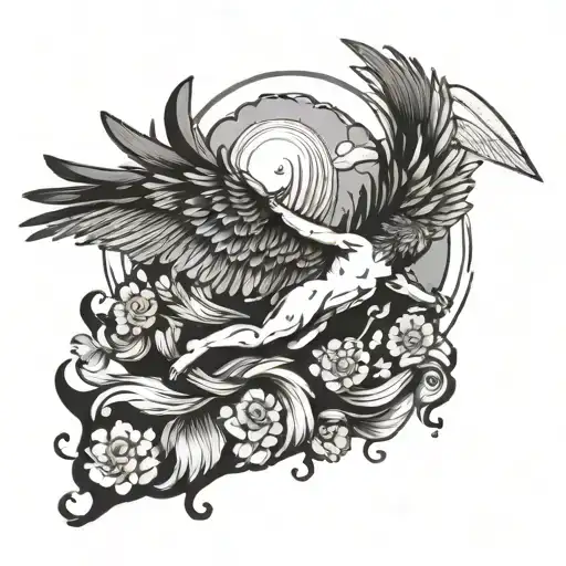 Icarus Falling And Flying