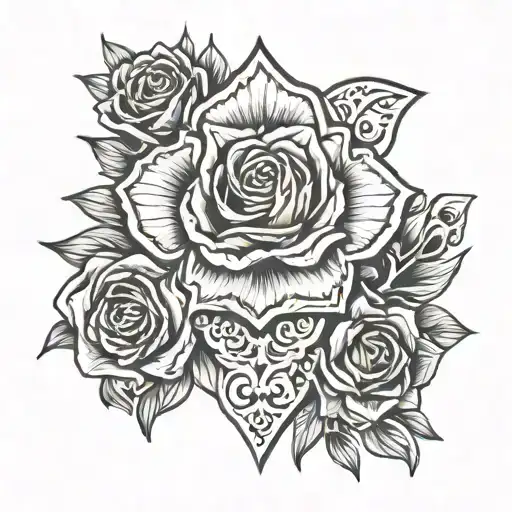 Black And White Memorial Tattoo For Dad Mom Daughter