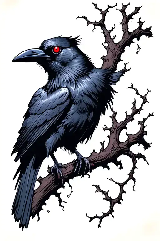 Raven That Has Six Red Eyes