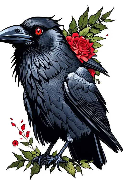 Raven With A Bunch Red Eyes