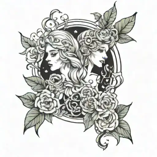 Pieces And Gemini Together Combined Tattoo Inspired