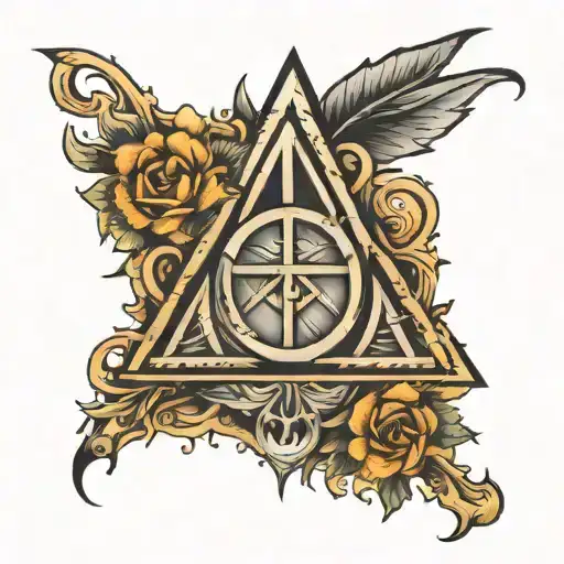 Deathly Hallows Symbol With Wand