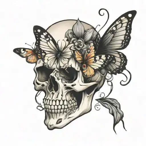 Skull And Butterfly