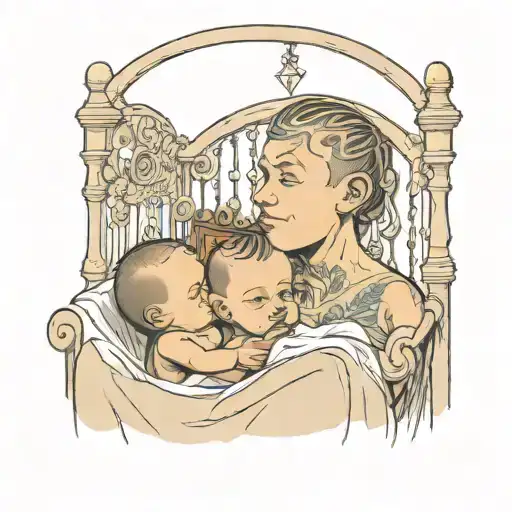 Big Brother Looking At Little Brother In His Crib