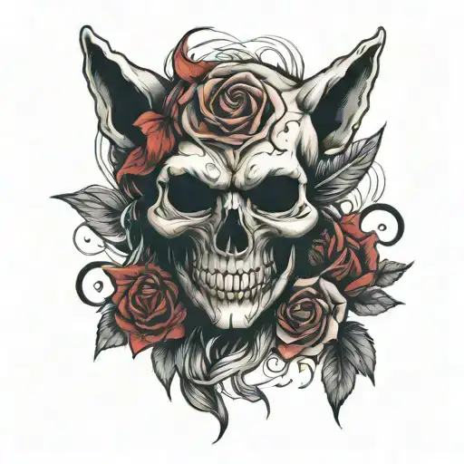 Skull Wolf Drug Rose
