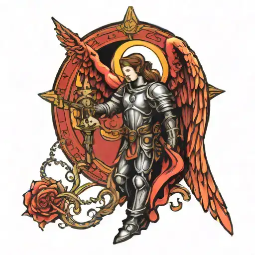 Archangel Painting A Red Door Black