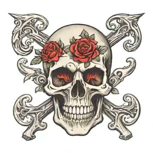 Skull With Initials Sb