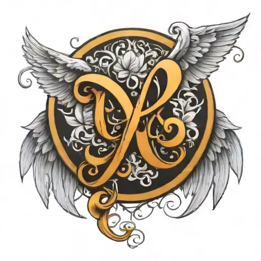 I Want A Tattoo That Is The Letter P With An Angel Wing