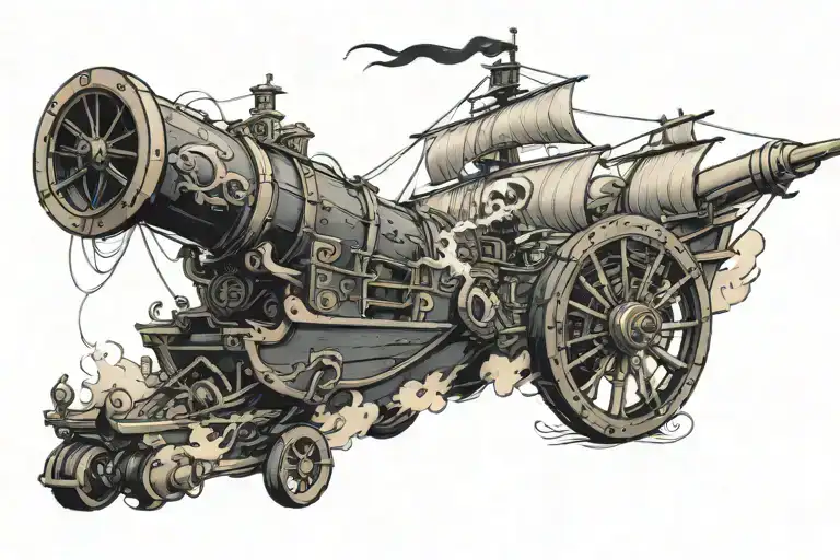 Pirate Ship Firing Its Cannons