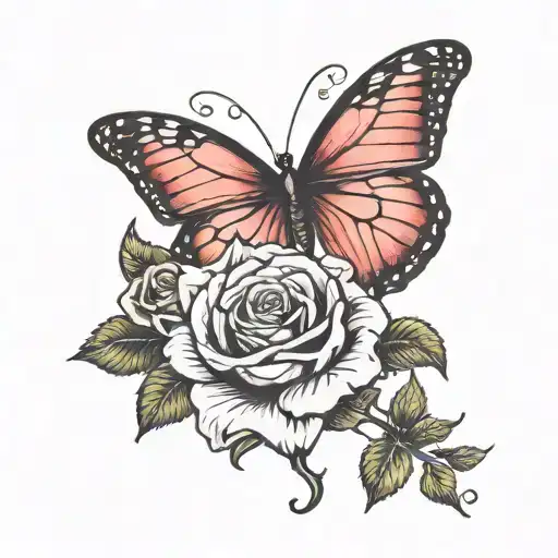 Rose And Butterfly Hand