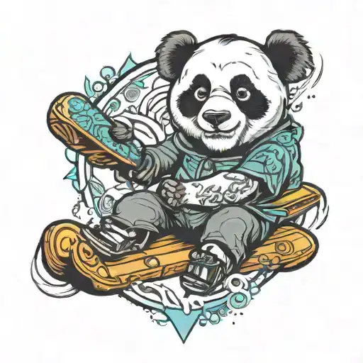 Snowboarding Panda