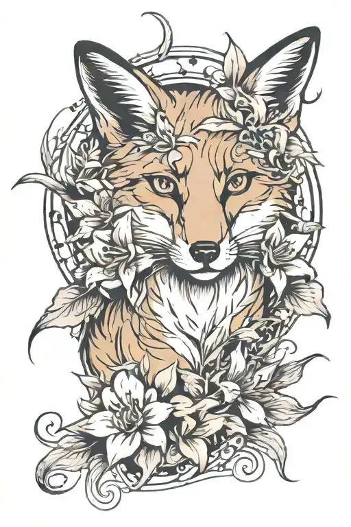 Fox Tracks And Lilies Wrapped