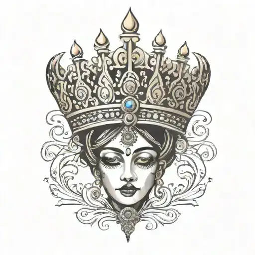 Deepti With Crown On Top And Infinity Symbol
