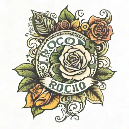 Name Rocio With Brazilian Letters And A Rose