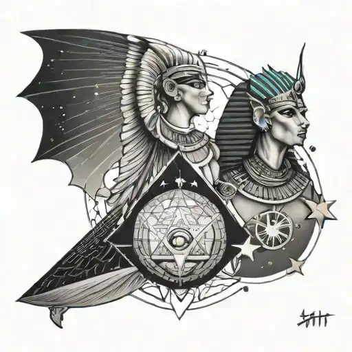 Egypt Mythology Galaxy Geometry