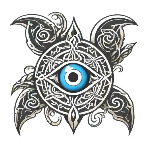Celtic Symbol With Evil Eye Inside
