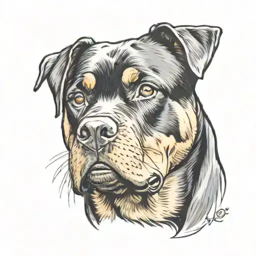 Realistic Rottweiler Face