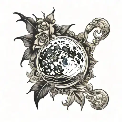 Moon Tattoo Clavicle Area