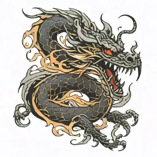 Ghostly Black Dragon Wrapped