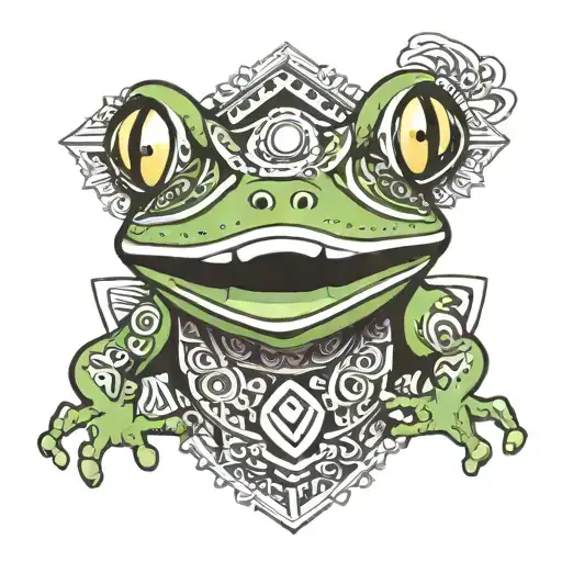 Frog Wearing Aztec Mask