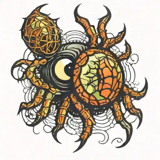 Spider Made Of Eye And Brain Made