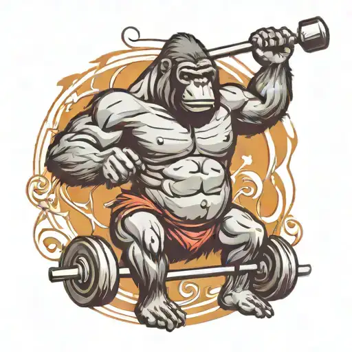Gorilla Lifting Weights
