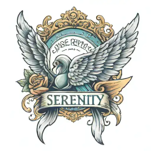 Angel Wings And Serenity Prayer