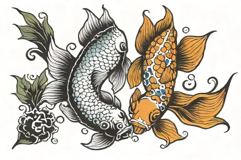 Vangogh Style Koi Fish Ying Yang Van Gogh