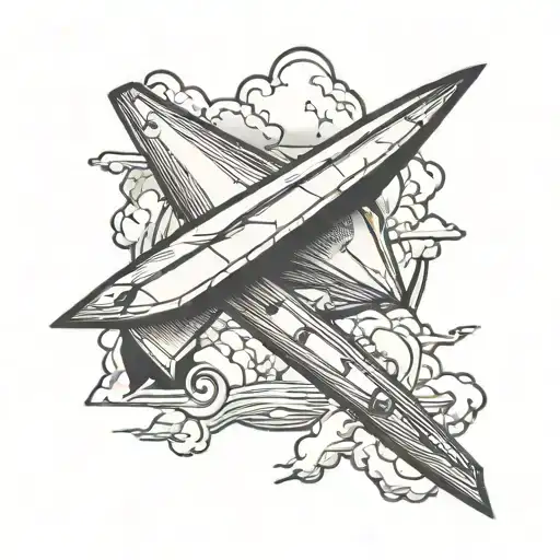 Paper Airplane Casting A Shadow Of A Passenger Airplane