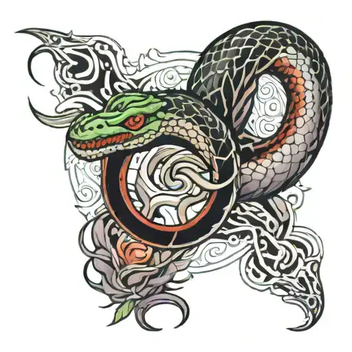 Ouroboros Snake Wrapped