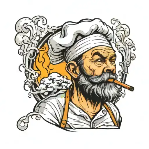 Jackass Wearing Chef Hat Smoking Cigarette