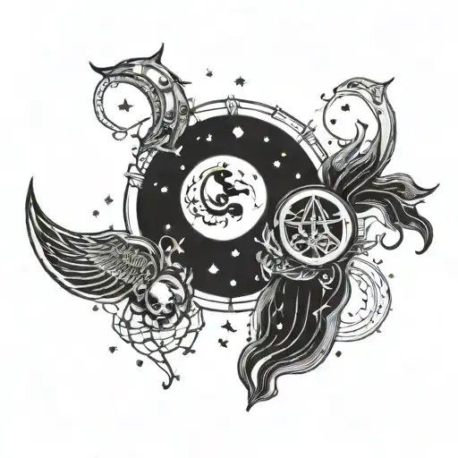 Cancer Constellation And Crescent Moon