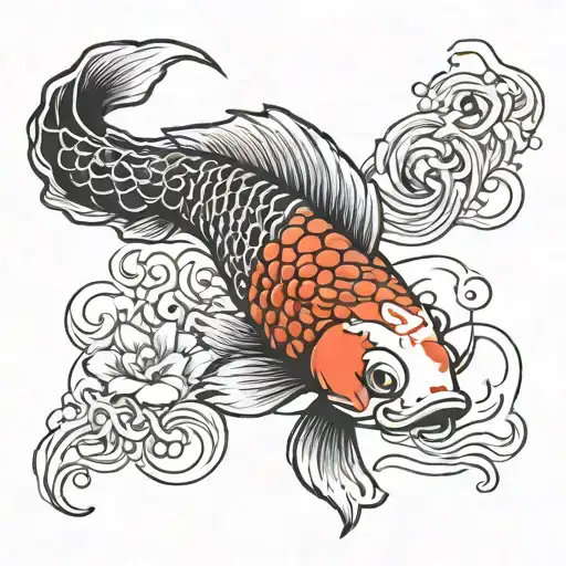 Japanese Koi Fish Tattoo Deaign