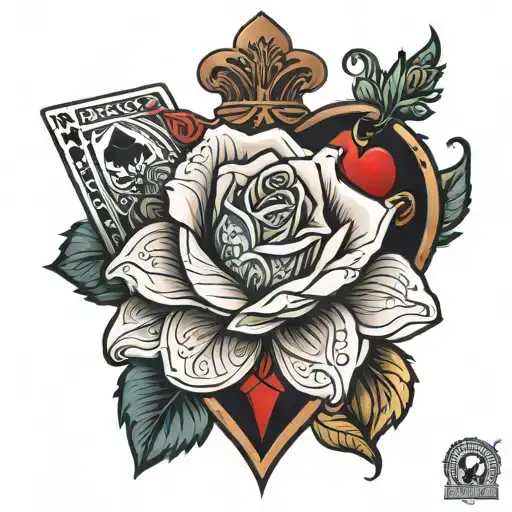 Rose On Hand With King Of Hearts