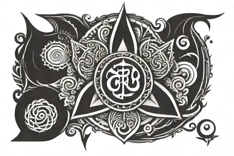 Grateful Tattoo With T In The Middle As Trishul Symbol