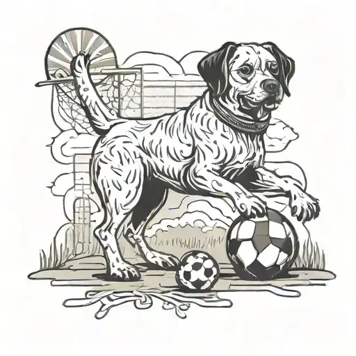 Football Ground And Dog