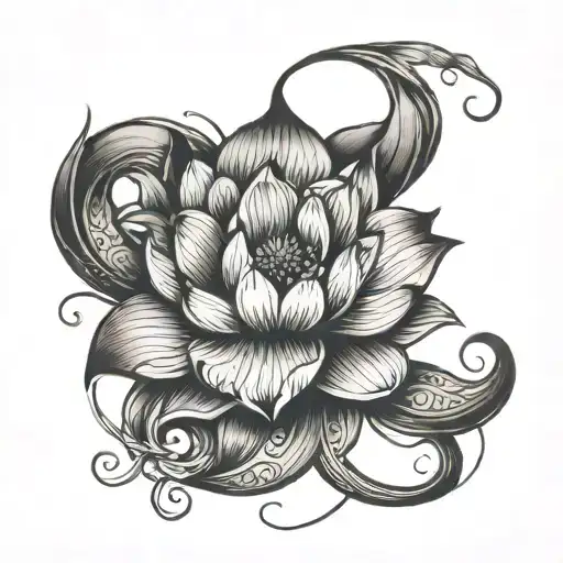 Wrapped Around Ankle Loosely With A Lotus Flower Blooming