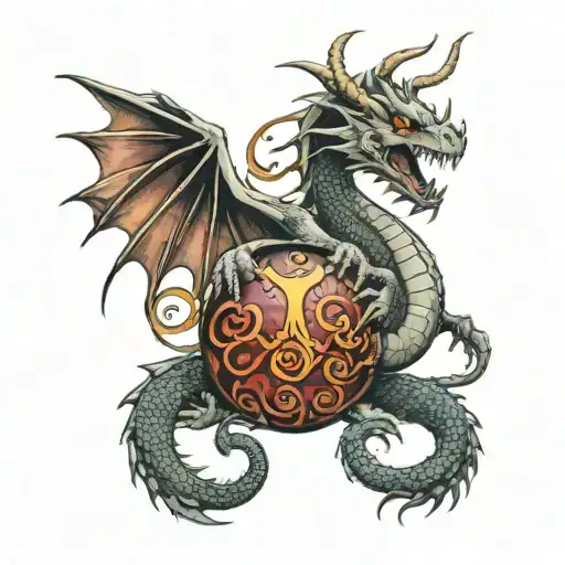 Dragon With Two Huge Balls