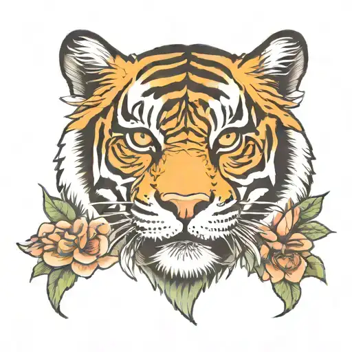 Strength Tiger Eyes Flowers Blooming