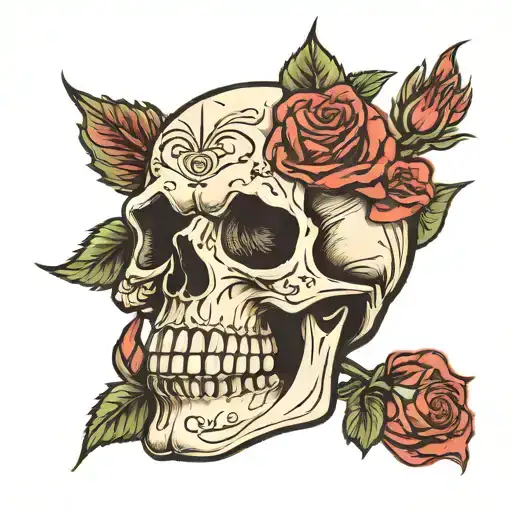 Skull And Rose