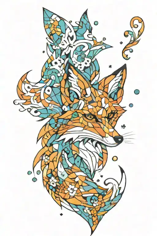 Fox Made Out Of Puzzle Pieces With Autism Colors Representing