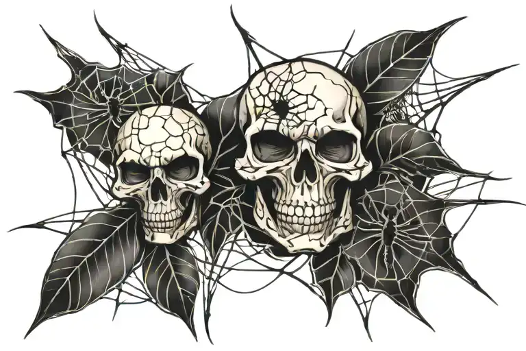 Skull And Spider Web