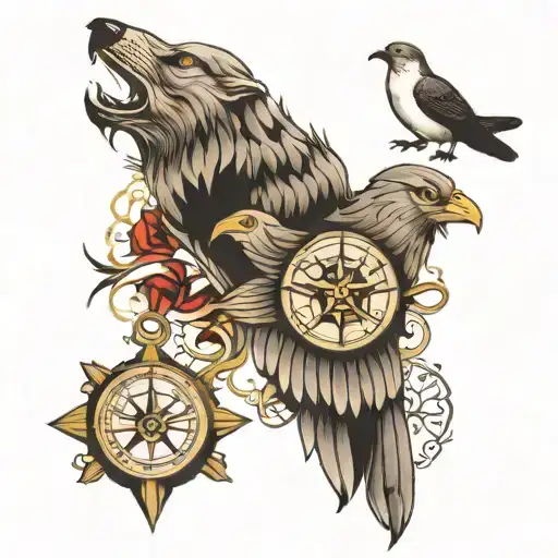 Wolf Dove And Compass