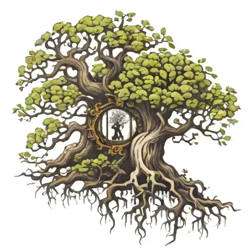 Tree With Roots Referencing Alice And Wonderland