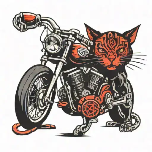 Black And Red Motorhead Logo With Cat Instead Of Pig