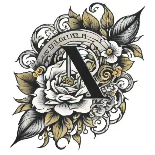 Heavy Floral Tattoo Piece With Roman Numerals Inslide