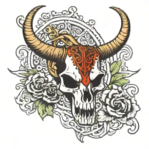 Longhorn Skull With Versace Logo Incorporated